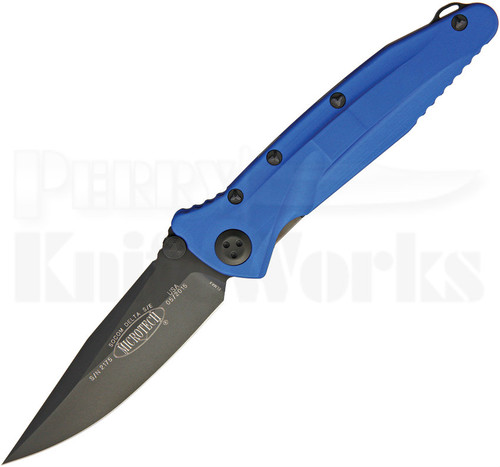 Microtech Socom Delta Blue Framelock Knife (Black Elmax)