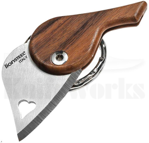 Lion Steel LionBeat Heart Santos Wood Keychain Knife (Satin)