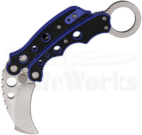 Combat Ready Blue Karambit Butterfly Knife