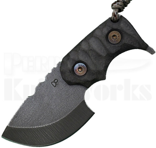 Wander Tactical Tryceratops Black Fixed Blade Knife (2.5" Raw Satin)