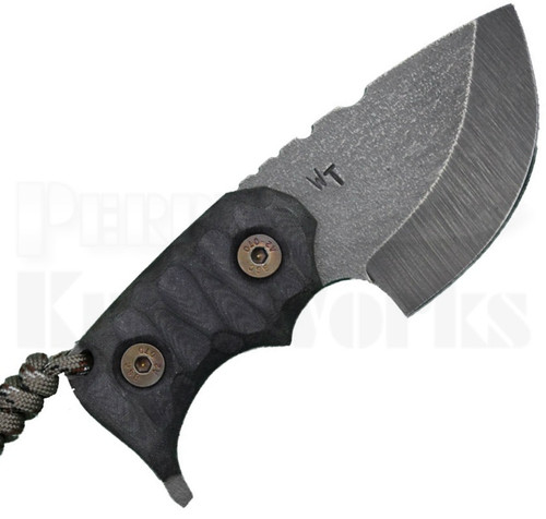 Wander Tactical Tryceratops Black Fixed Blade Knife (2.5" Raw Satin)
