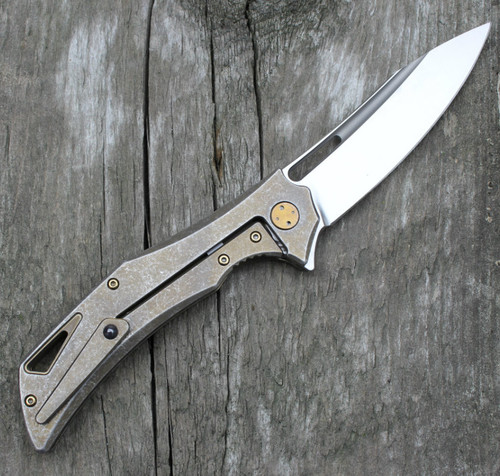 Olamic Cutlery Swish Framelock Flipper Bronze Stonewash (3.75" Satin)