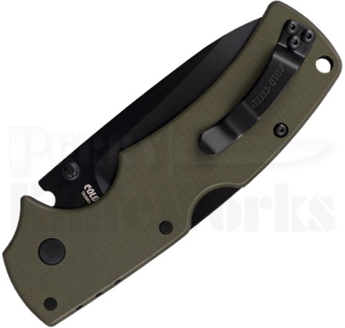 Cold Steel American Lawman Knife OD-Green G-10 (3.5" Black) 58ALVG