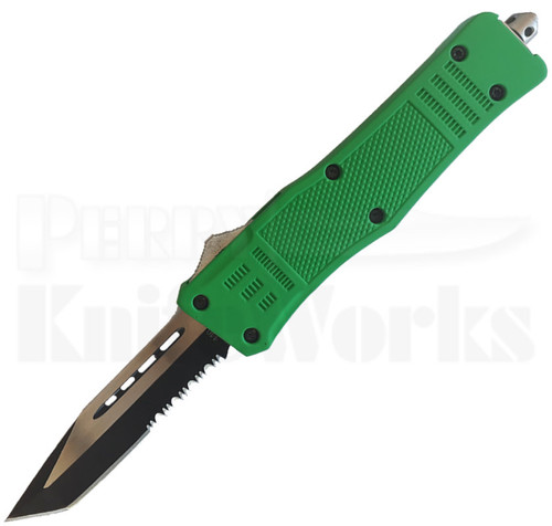 Cutting Edge Heretic Green D/A OTF Auto Knife Tanto Serrated Cutting Edge Heretic Green D/A OTF Auto Knife Tanto Serrated