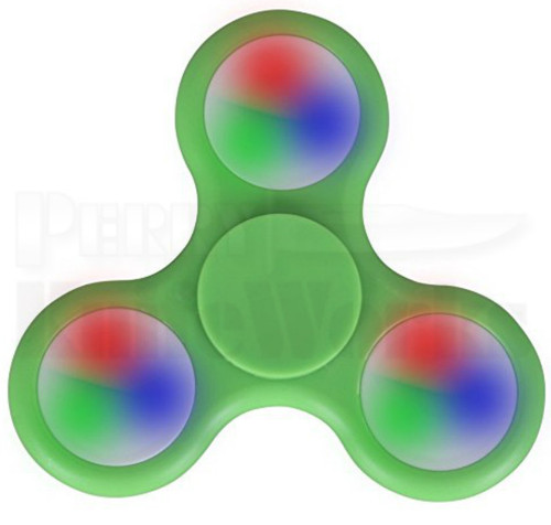 Novelty Cutlery LED Tri-Prong Fidget Spinner Green NV297