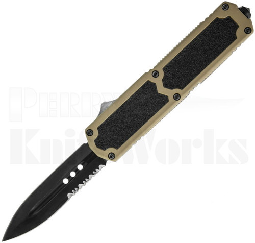 Titan Tan D/A OTF Automatic Knife Black Spear Point Serrated