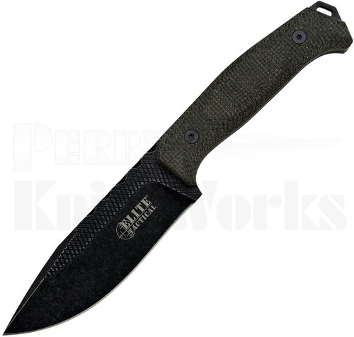 Elite Tactical Brown Micarta Fixed Blade Knife Drop Point