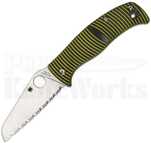 Spyderco Caribbean Knife Black/Yellow G-10 Sheepsfoot C217GSSF