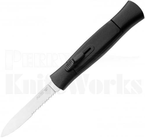 AKC Concord OTF Automatic Knife Black l Satin Serrated Blade