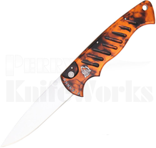 Piranha Pocket Automatic Knife Orange Marble P-1O