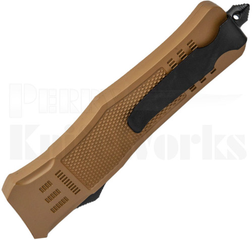 Delta Force OTF Automatic Knife Sand Brown Drop Point Blade l Closed