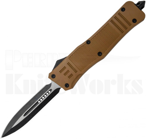 Delta Force OTF Automatic Knife Sand Brown Dagger Blade