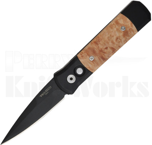 Protech Godson Automatic Knife Maple Burl 707