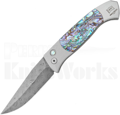 Protech Brend 3 Automatic Knife Abalone & Damascus