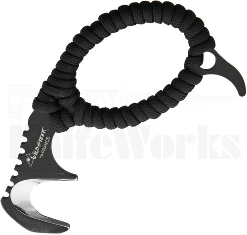 WildSteer W-Hook Strap Safety Cutter Black ParaCord