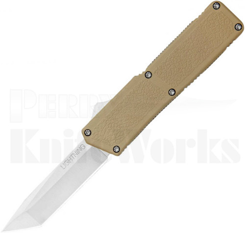 Lightning Tan D/A OTF Automatic Knife 3.25" Satin Tanto