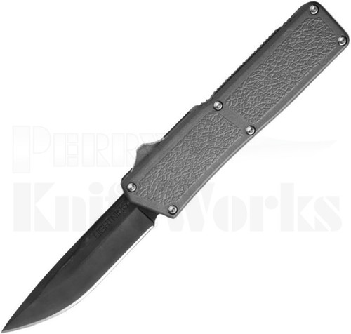 Lightning Gray D/A OTF Automatic Knife l Black Drop-Point