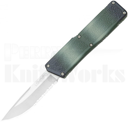 Lightning Camo D/A OTF Automatic Knife l Satin Serrated