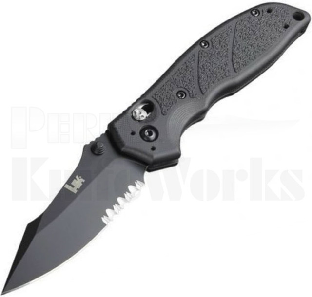 HK Exemplar Pivot Lock Knife Black G10 54150 l Black Serrated CPM154