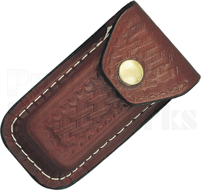 Swiss Army Knife Belt Sheath Brown Leather Basketweave l For Sale!