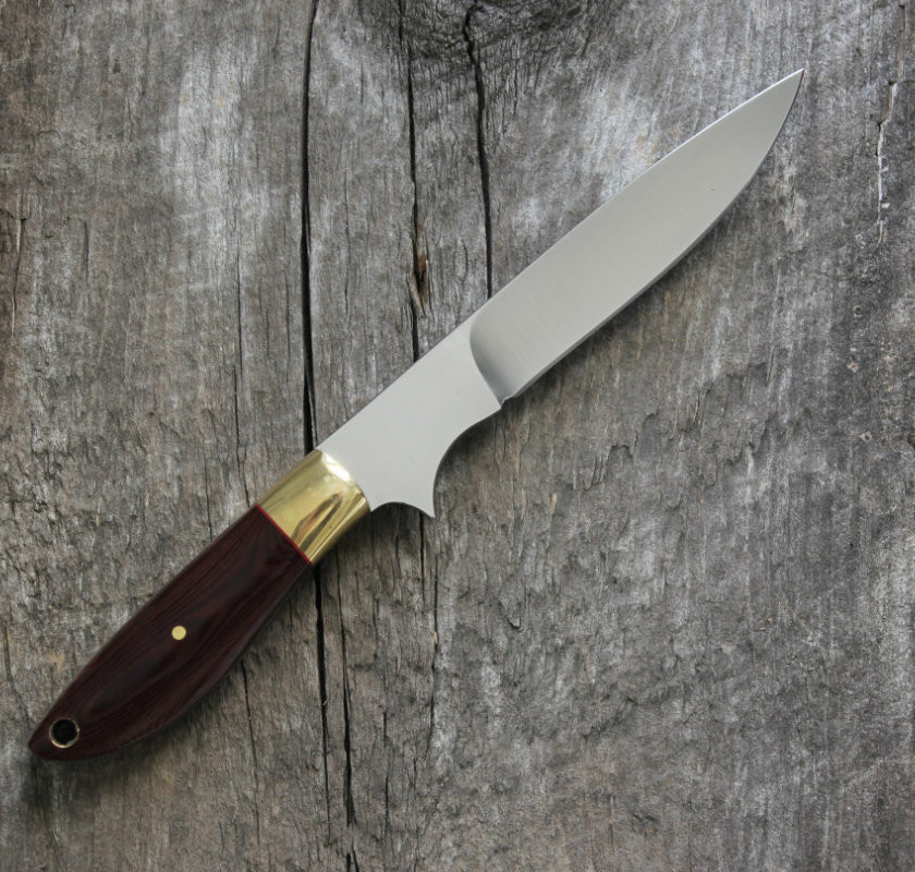 Bruce Gillespie Utility Fixed Blade Knife Brown Micarta