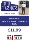 Little Classmates Girls Leggings - GREY TWIN PACK