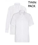 Boys Kids Short-Sleeve White Shirt - TWIN PACK