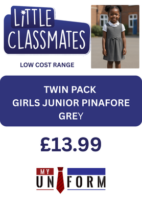 Little Classmates Pinafore - GREY TWIN PACK