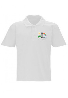 Tower View White Unisex Polo Shirt