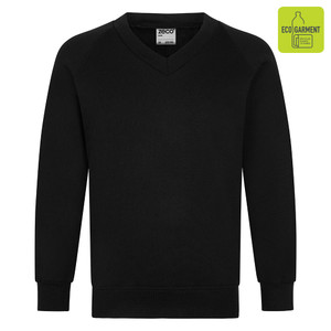 Senior School V Neck Black Jumper - Plain (Senior)