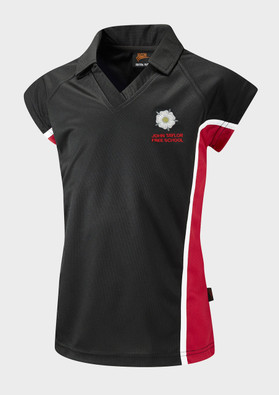 John Taylor Free School V Neck Fitted Polo PE Shirt - House Colours (Senior)