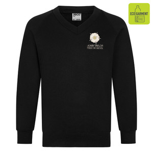 John Taylor Free School V Neck Jumper - with logo (Senior)