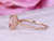 3ct Oval Morganite Engagement Ring 14K Rose Gold Milgrain Under Gallery 8x10mm 