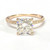 Cushion Moissanite Engagement Ring Diamond Uner Halo 14K Rose Gold 7mm