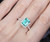 7x9mm Emerald Shape Emerald Engagement Ring Diamond Wedding Ring 14K White Gold