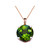 7mm Round Peridot Pendant with chain in 14K Rose Gold