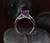 Princess Amethyst Engagement Ring Pave Diamond Wedding 14K White Gold 7x7mm