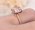 6x8mm Emerald Cut Morganite Engament Ring Pave Diamond Wedding 14k Rose Gold