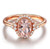 Oval Morganite Engagement Ring Diamond Halo 14K Rose Gold 6x8mm