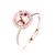 7mm Round Morganite Engagement Ring Pave Diamond Wedding 14K Rose Gold