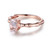 Solitaire Oval Morganite Engagement Ring 14K Rose Gold Bamboo Shank 6x8mm