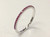 French Pave Ruby Wedding Band Half Eternity Anniversary Ring 14K White Gold