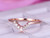 Tiara Wedding Ring Round/Marquise Diamond Band 14K Rose Gold