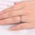 White/Black Diamond Wedding Band Half Eternity Infinite Love Ring 14K Rose Gold