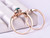 2pc Bridal Set Tiara Pear Alexandrite Engagement Ring 14K Rose Gold 5x8mm