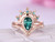 2pc Bridal Set Tiara Pear Alexandrite Engagement Ring 14K Rose Gold 5x8mm