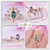 2pc Bridal Set Tiara Pear Alexandrite Engagement Ring 14K Rose Gold 5x8mm