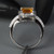 Asscher Citrine Engagement Ring Pave Diamond Wedding 14K White Gold 6mm