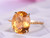 Oval Citrine Engagement Ring Accent Citrine Band 14K Yellow Gold 10x12mm