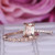 2pc Bridal Set,Emerald Cut Morganite Engagement Ring Art Deco Diamond Wedding Band 14K Rose Gold 6x8mm